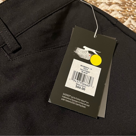 NWT Slazenger 0 Golf Black Button Closure Tech Pants Women's - Picture 3 of 7